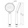 Mexen R-75 3-funkcinė dušo rankenėlė, chromuota/balta - 79575-02