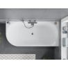 Mexen Mia laisvai stovinti kampinė vonia dešinė 150 x 75 cm, balta/juoda, perpylimo gun gray šlifuotas - 52691507575P-66