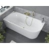 Mexen Mia laisvai pastatoma kampinė vonia 160 x 75 cm, balta, auksinis perpylimas - 52691607500L-50
