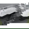 Mexen Mia laisvai pastatoma kampinė vonia dešinėn 160 x 75 cm, balta/juoda, perpus gun gray šlifuota - 52691607575P-66