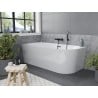 Mexen Mia vonia laisvai stovinti kampinė kairė 170 x 80 cm, balta, juodas perpildymo - 52691708000L-70