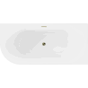 Mexen Mia laisvai pastatoma kampinė dešinė vonia 170 x 80 cm, balta, aukso spalvos perliejimas - 52691708000P-50