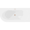 Mexen Mia laisvai pastatoma kampinė dešinė vonia, 170 x 80 cm, balta, šlifuoto vario perpylimas - 52691708000P-65