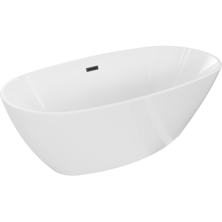 Mexen Eris laisvosios montuotės vonia 170 x 80 cm, balta, juodas perpildymas - 53441708000-70
