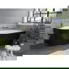 Mexen Mia laisvai pastatoma kampinė dešinė vonia 170 x 80 cm, balta/juoda, aukso perpylimas - 52691708075P-50