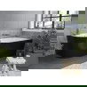 Mexen Mia laisvai pastatoma kampinė dešinė vonia 170 x 80 cm, balta/juoda, išleidimas gun gray šlifuotas - 52691708075P-66