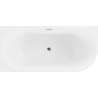 Mexen Mia laisvai stovinti kampinė vonia kairė 180 x 80 cm, balta, auksinis perpylimas - 52691808000L-50