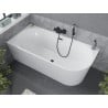 Mexen Mia laisvai stovinti kampinė vonia, kairė 180 x 80 cm, balta, juodas perpildymas - 52691808000L-70