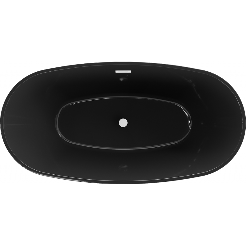 Mexen Eris laisvai pastatoma vonia 170 x 80 cm, juoda, baltas perviršis - 53441708070-20