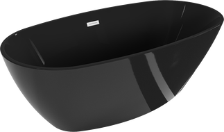 Mexen Eris laisvai stovinti vonia 170 x 80 cm, juoda, balta persipylimo anga - 53441708070-20