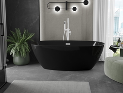 Mexen Eris laisvai pastatoma vonia 170 x 80 cm, juoda, baltas perpildymo išmetimas - 53441708070-20
