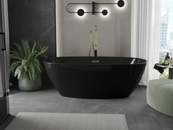 Mexen Eris laisvai pastatoma vonia 170 x 80 cm, juoda, zeltinė - 53441708070-50