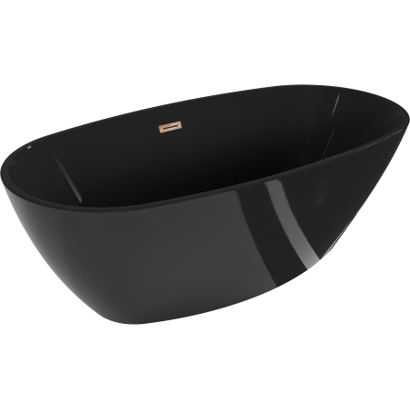 Mexen Eris laisvai pastatoma vonia 170 x 80 cm, juoda, perpylimo anga rožinis auksas - 53441708070-60