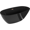 Mexen Eris laisvai pastatoma vonia 170 x 80 cm, juoda, perpylimo anga rožinis auksas - 53441708070-60