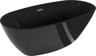 Mexen Eris laisvai stovinti vonia 170 x 80 cm, juoda, perpylimas gun gray šlifuota - 53441708070-66
