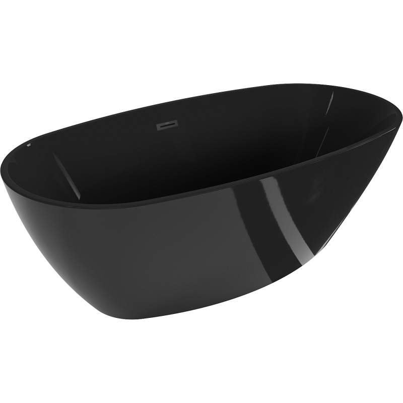 Mexen Eris laisvai pastatoma vonia 170 x 80 cm, juoda, juodas perpildymo vožtuvas - 53441708070-70