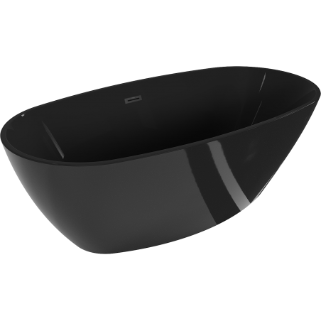 Mexen Eris laisvai pastatoma vonia 170 x 80 cm, juoda, juodas perpildymo vožtuvas - 53441708070-70