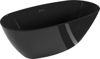 Mexen Eris laisvai pastatoma vonia 170 x 80 cm, juoda, juodas perpildymo vožtuvas - 53441708070-70