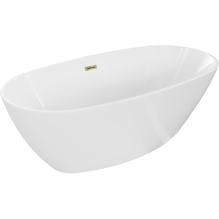 Mexen Eris laisvai pastatoma vonia 180 x 80 cm, balta, auksinis perteklius - 53441808000-50