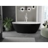 Mexen Eris vonios lenta laisvai stovinti 180 x 80 cm, balta/juoda, perpildymo anga balta - 53441808075-20