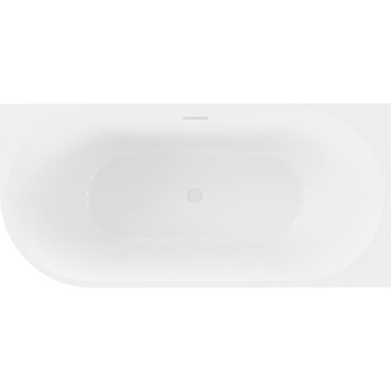 Mexen Mia laisvai pastatoma kampinė vonia dešinė pusė 180 x 80 cm, balta, baltas perpildymas - 52691808000P-20