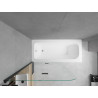 Mexen Vega stačiakampė vonia 160 x 70 cm su apdaila ir 2 dalių pertvara 100 cm, permatoma, juoda - 550116070X9010027000