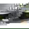 Mexen Mia vonia laisvai stovinti dešininė 180 x 80 cm, balta/juoda, chromo perdavimas - 52691808075P-01
