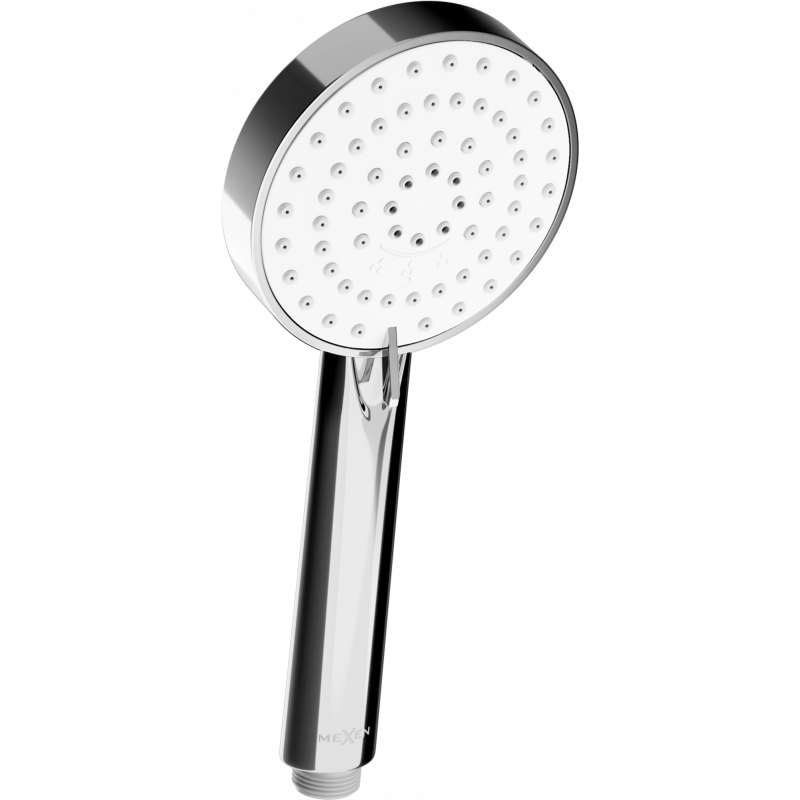 Mexen R-75 3-funkcinė dušo rankenėlė, chromuota/balta - 79575-02
