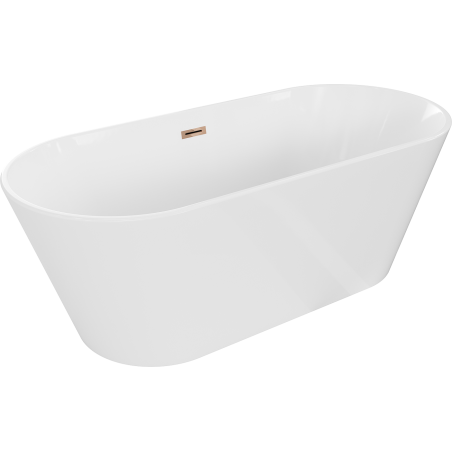 Mexen Flavia laisvai pastatoma vonia 150 x 75 cm, balta, perpildymas rožinis auksas - 54031507500-60