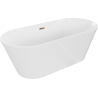Mexen Flavia laisvai pastatoma vonia 150 x 75 cm, balta, perpildymas rožinis auksas - 54031507500-60
