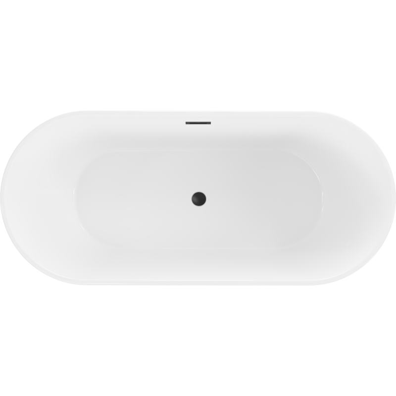 Mexen Flavia laisvai stovinti vonia 150 x 75 cm, balta, juodas persipylimas - 54031507500-70