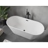Mexen Flavia vonia 160 x 75 cm, balta, juodas persipylimas - 54031608000-70