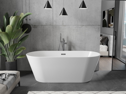 Mexen Flavia laisvas 160 x 75 cm, balta, gun metal išleidimo anga - 54031608000-95