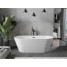 Mexen Flavia vonia 160 x 75 cm, balta, juodas persipylimas - 54031608000-70