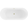 Mexen Flavia laisvoji vonia 170 x 75 cm, balta/juoda, šlifuoto aukso perteklius - 54031708075-55