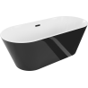 Mexen Flavia laisvai stovinti vonia 170 x 75 cm, balta/juoda, juodas perpylimas - 54031708075-70