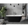 Mexen Flavia laisvo stovinčio 170 x 75 cm vonia, balta/juoda, gun gray šveitimo perlaida - 54031708075-66