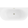 Mexen Oval vonia laisvai stovinti prie sienos 140 x 75 cm, balta, auksinė pertrauka - 52671407500-50