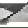 Mexen Oval vonia laisvai stovinti prie sienos 140 x 75 cm, balta, auksinė pertrauka - 52671407500-50