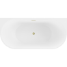 Mexen Oval vonios kambario laisvai stovinti prie sienos 140 x 75 cm, balta, auksinis šepetys - 52671407500-55