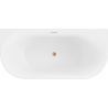 Mexen Oval vonia laisvai stovinti prie sienos 140 x 75 cm, balta, šlifuota varinė išleidimo anga - 52671407500-65