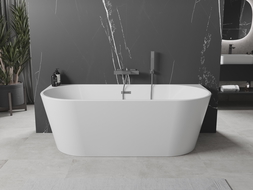 Mexen Oval vonios kambarys laisvas, prie sienos 140 x 75 cm, balta, gun gray šlifuota - 52671407500-66