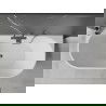 Mexen Oval laisvai stovinti prie sienos vonia 140 x 75 cm, balta, perpylimo angos gun metal - 52671407500-95