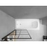 Mexen Vega stačiakampė vonia 160 x 70 cm su apvalkalu ir vieno skydo 70 cm ekranu, juodas raštas fiksa - 550116070X9307007077