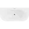 Mexen Oval vonia laisvai stovinti, prie sienos 150 x 75 cm, balta, rožinė auksinė perpildymo anga - 52671507500-60