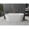Mexen Oval vonia laisvai stovinti, prie sienos 150 x 75 cm, balta, rožinė auksinė perpildymo anga - 52671507500-60
