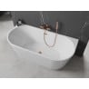 Mexen Oval vonia laisvai stovinti, prie sienos 150 x 75 cm, balta, rožinė auksinė perpildymo anga - 52671507500-60