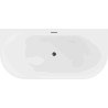 Mexen Oval vonio laisva, sieninė 150 x 75 cm, balta, juodas perpildymas - 52671507500-70