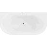 Mexen Oval vonios kambarys laisvai stovintis, 160 x 80 cm, balta, gun gray šlifuota perpildymo anga - 52671608000-66