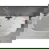 Mexen Oval vonia laisva, prie sienos 160 x 80 cm, balta, rožinės auksinės perpildymo - 52671608000-60